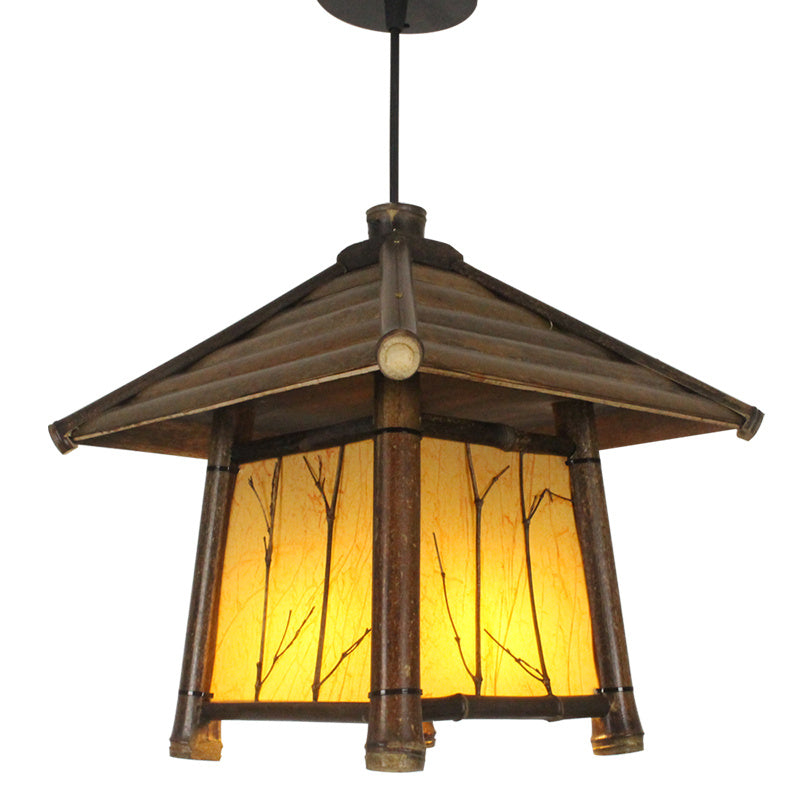7. Retro Kinesisk taklampa av bambu
