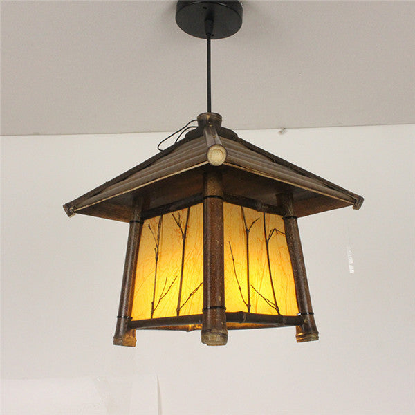 7. Retro Kinesisk taklampa av bambu