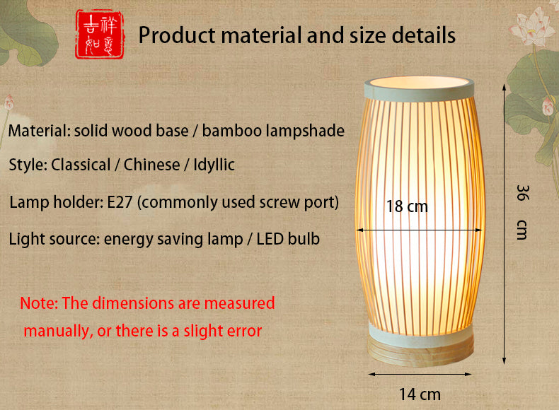 7. Bordslampa av bambu