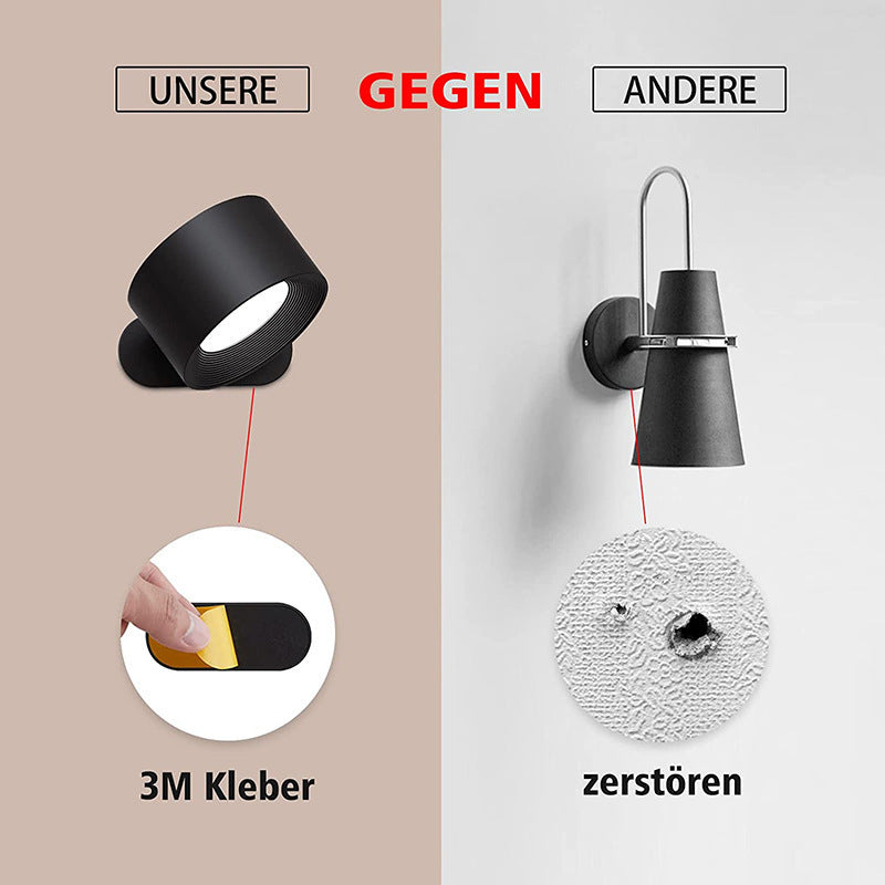 7. Vägglampa LED, laddningsbar USB