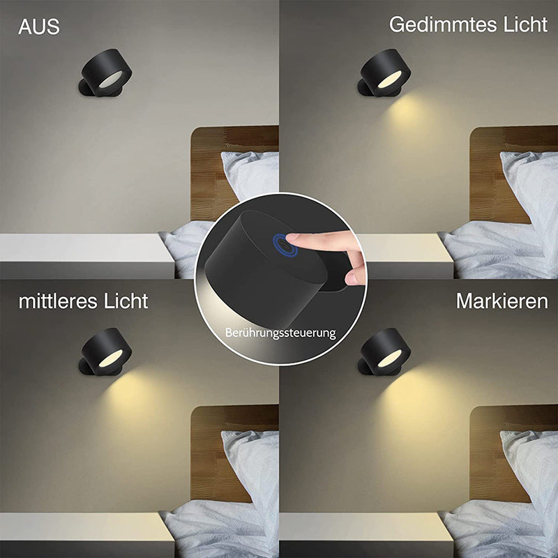 7. Vägglampa LED, laddningsbar USB