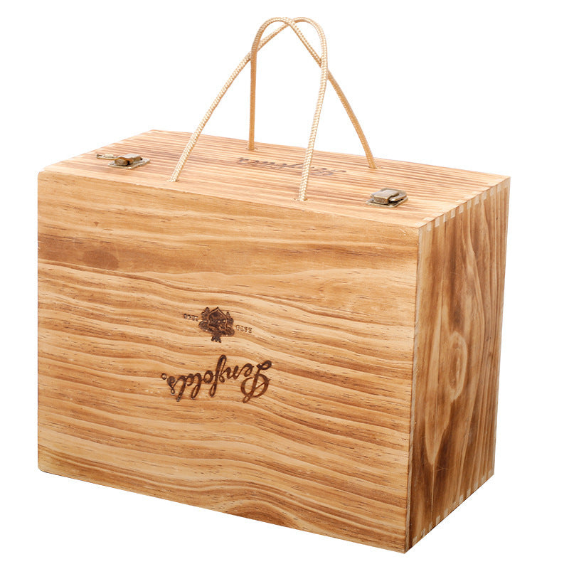 87. Vinbox av trä för sex flaskor vin