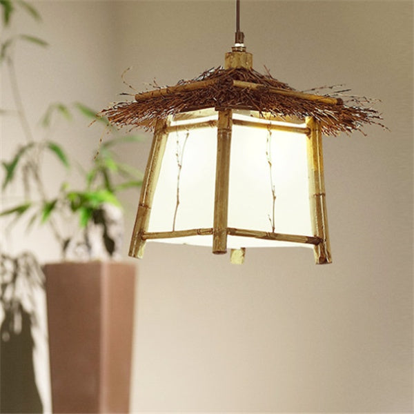 7. Lampa av bambu