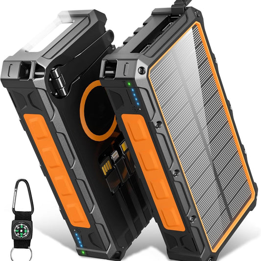 99. Praktisk powerbank med solpanel, vev och lampa